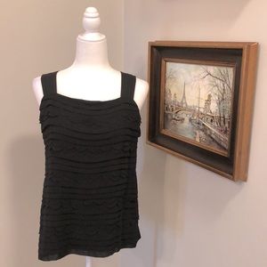 WHBM scalloped-cut sleeveless blouse Sz Large